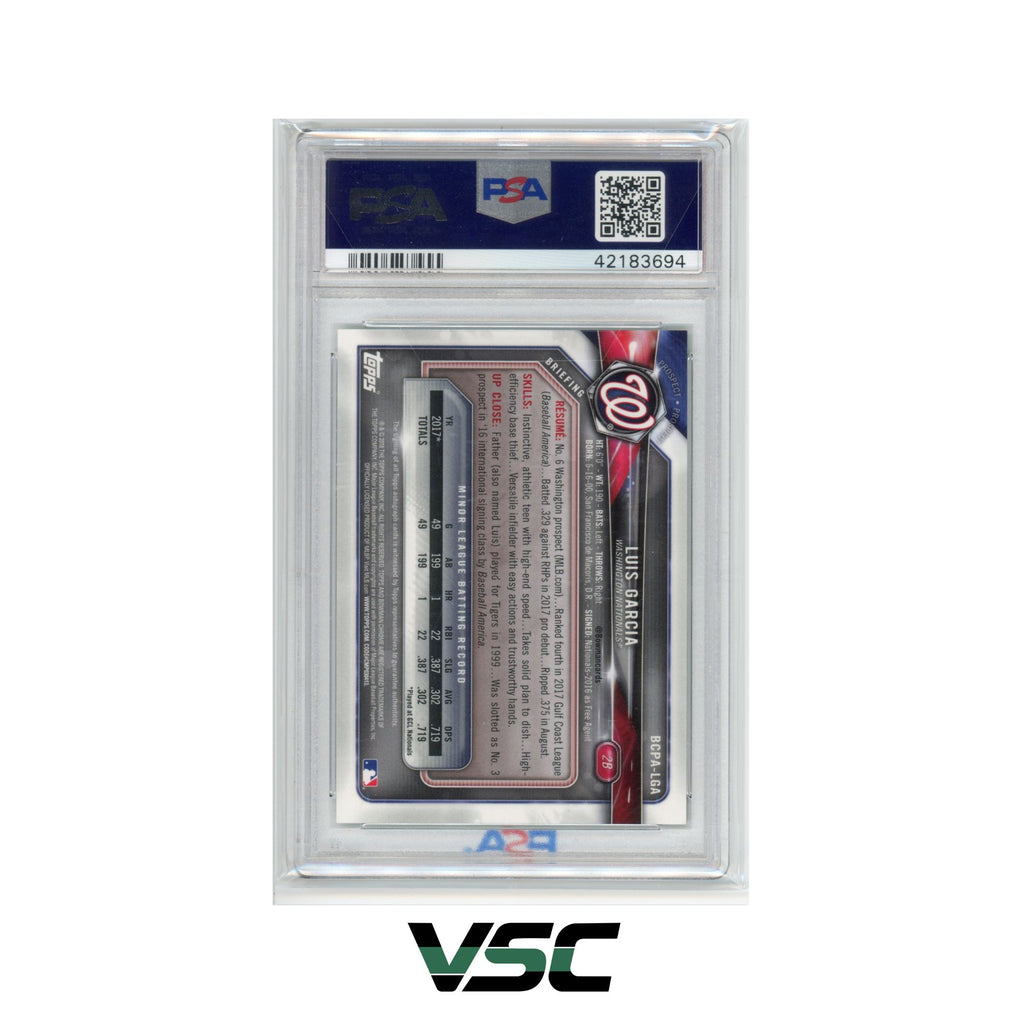 2018 Bowman Chrome  · Luis Garcia · LGA · PSA 9