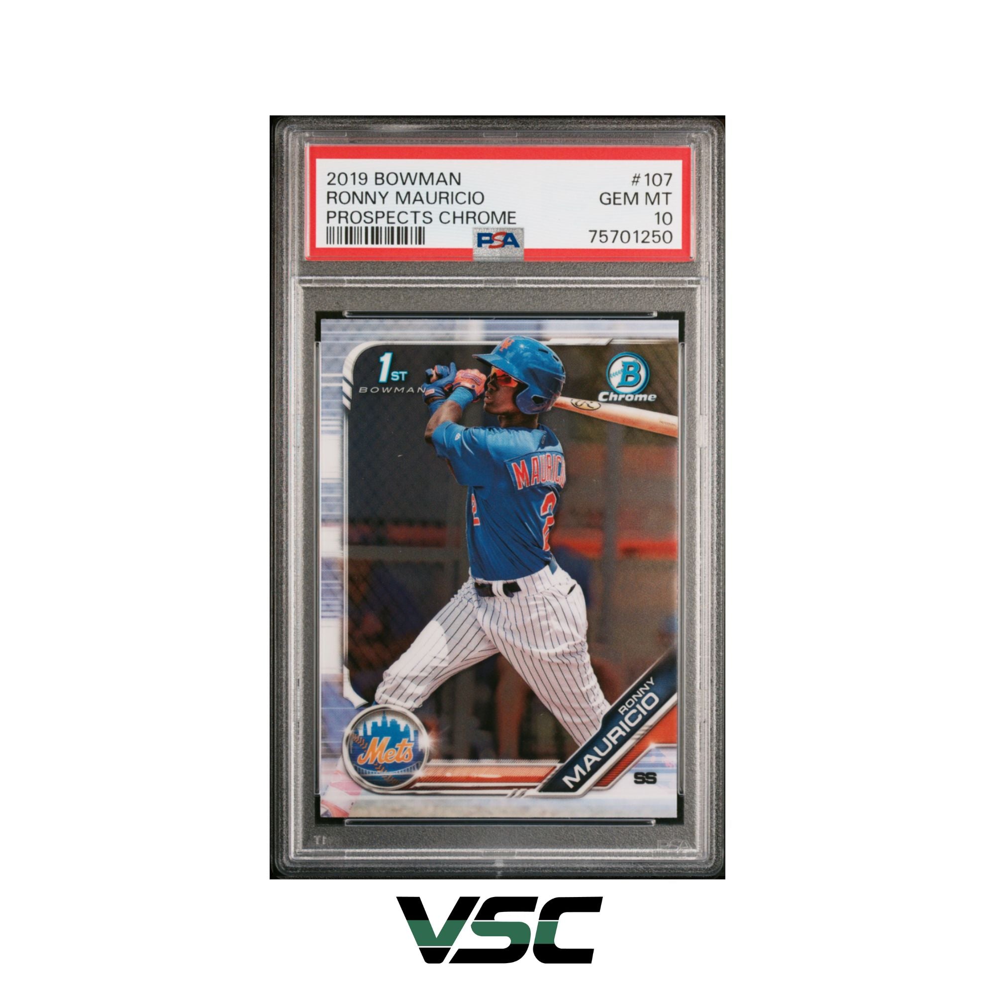 2019 Bowman · Ronny Mauricio · BCP-107 · PSA 10