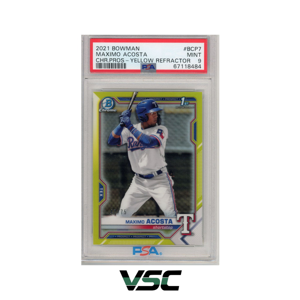 2021 Bowman Chrome · Maximo Acosta · BCP-7 · PSA 9