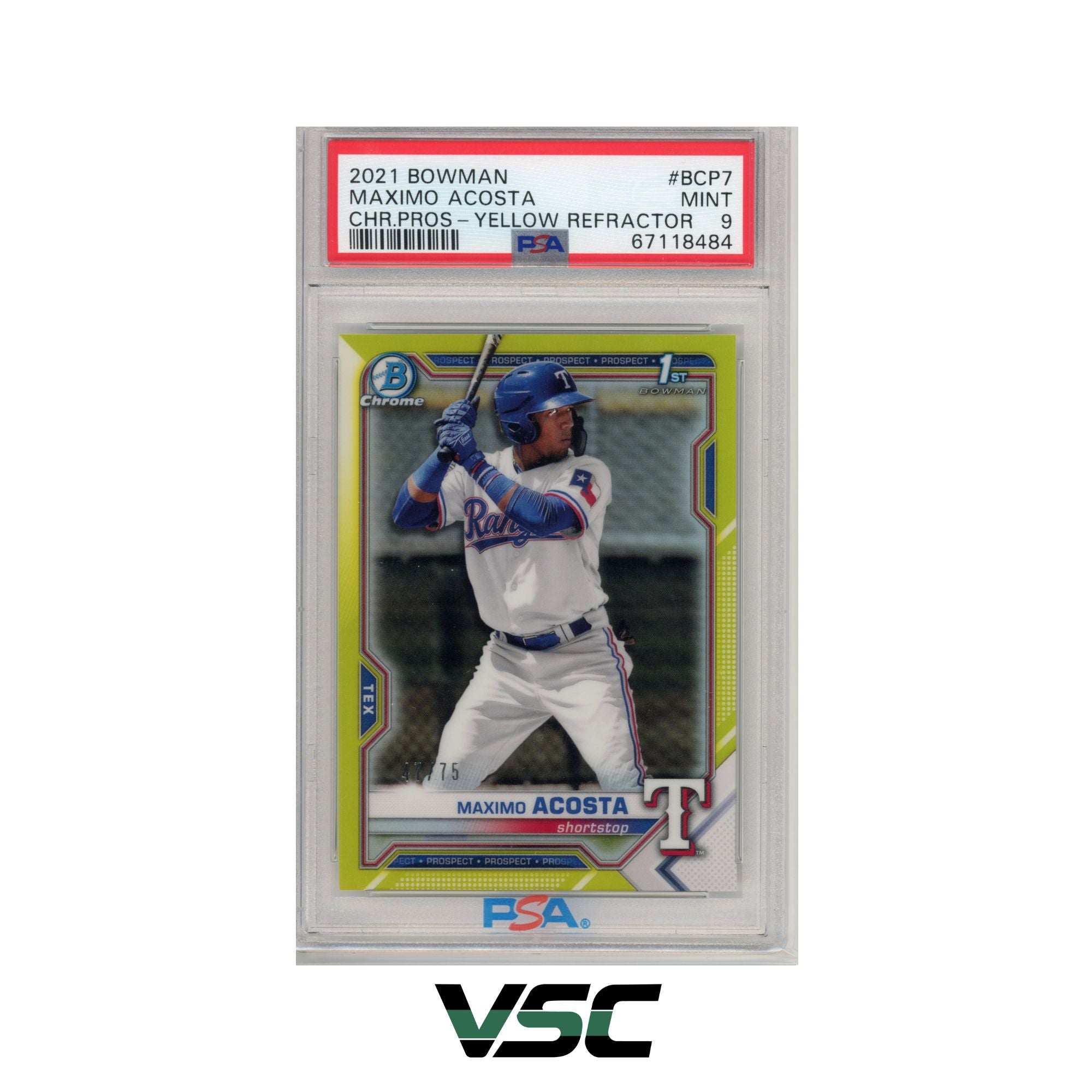 2021 Bowman Chrome · Maximo Acosta · BCP-7 · PSA 9