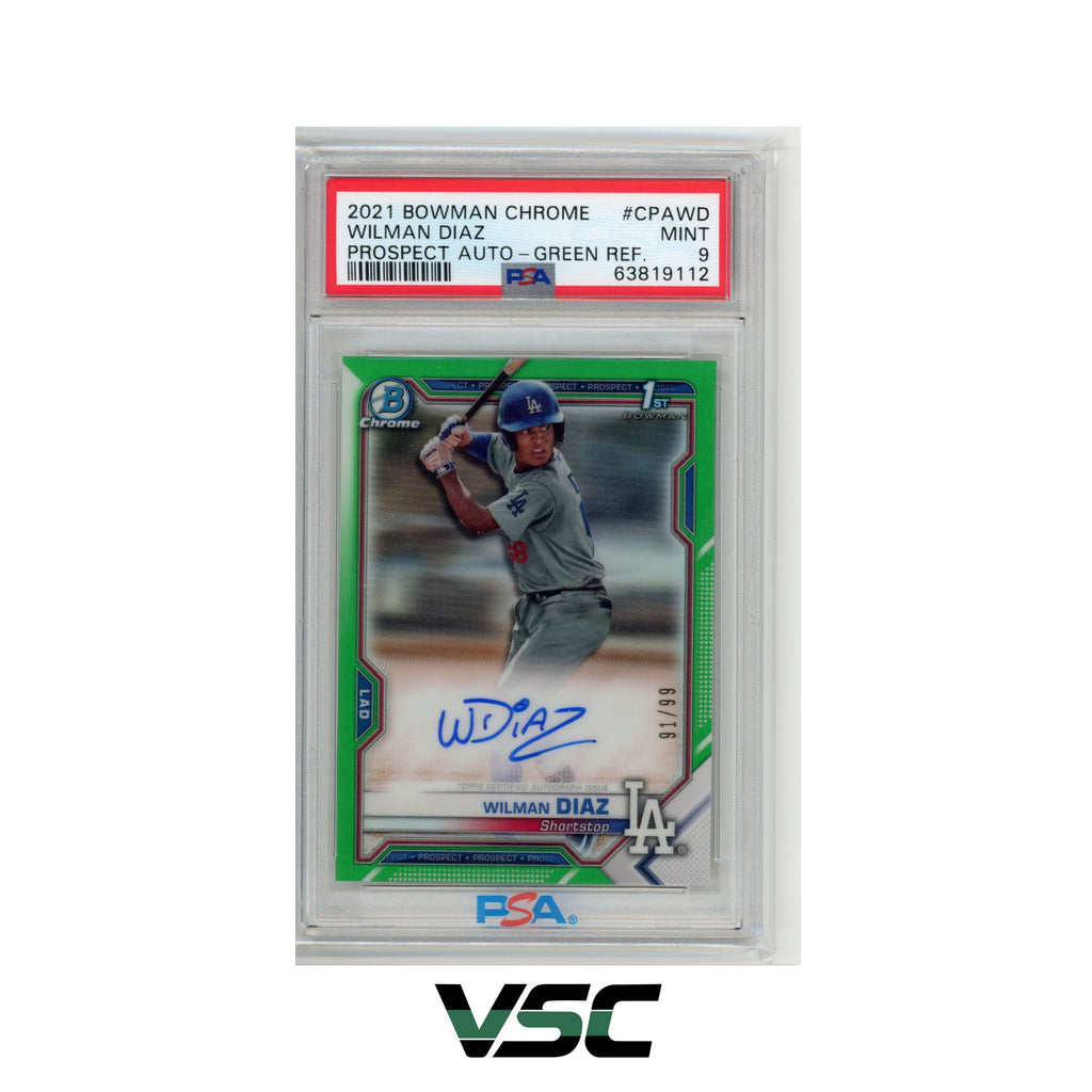 2021 Bowman Chrome · Wilman Diaz · CPAWD · PSA 9