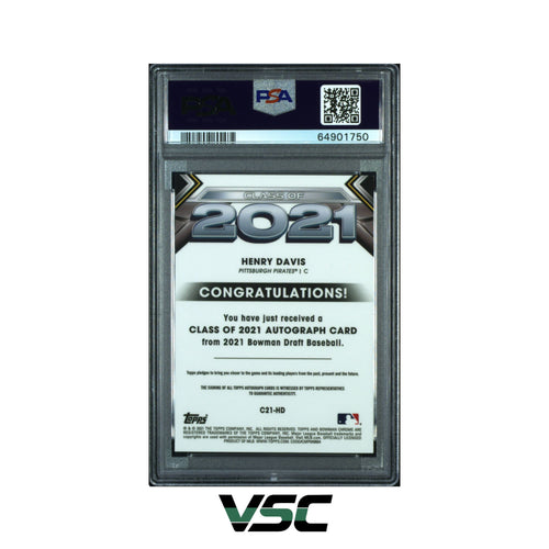 2021 Bowman Draft · Henry Davis · C21-HD · Auto · PSA 10