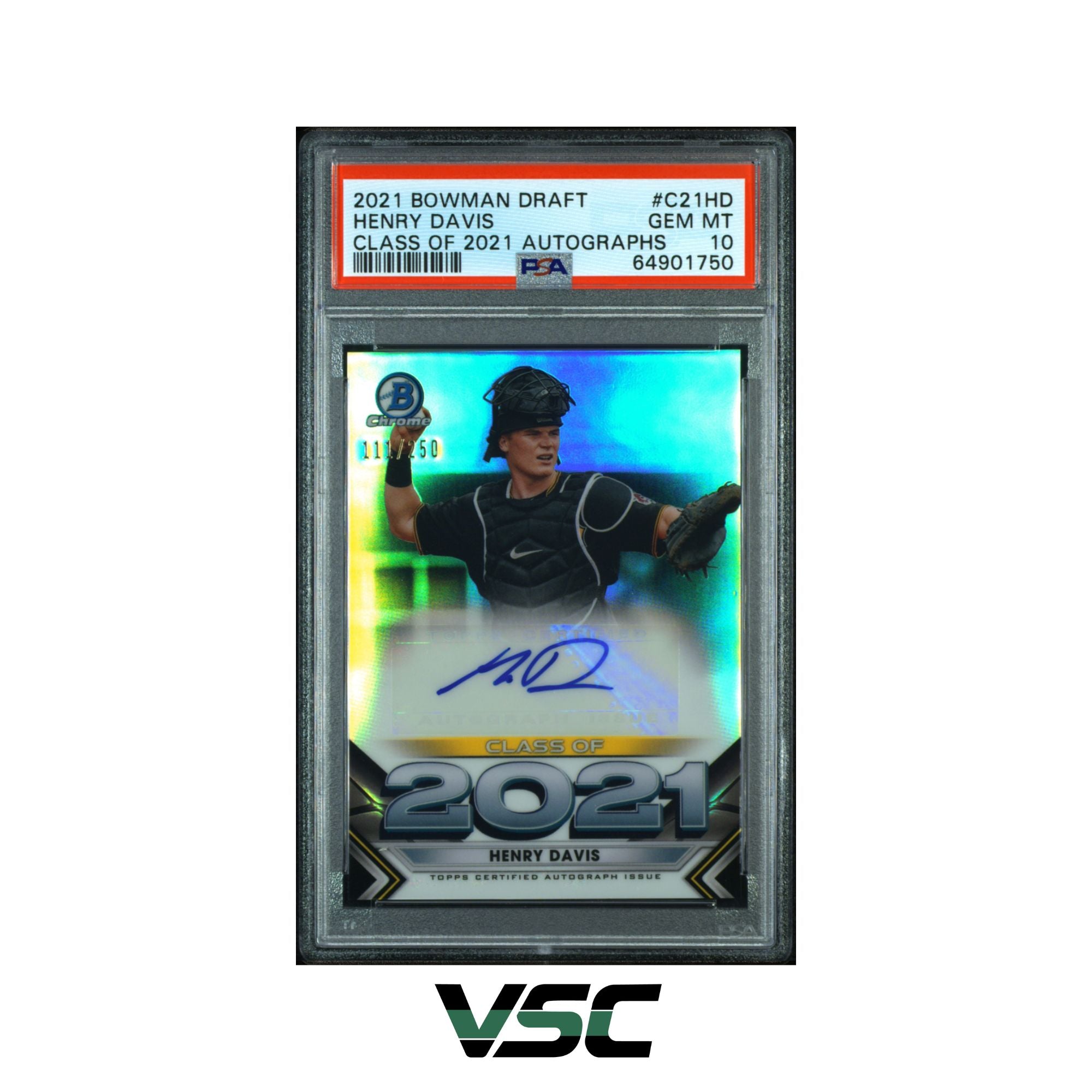 2021 Bowman Draft · Henry Davis · C21-HD · Auto · PSA 10