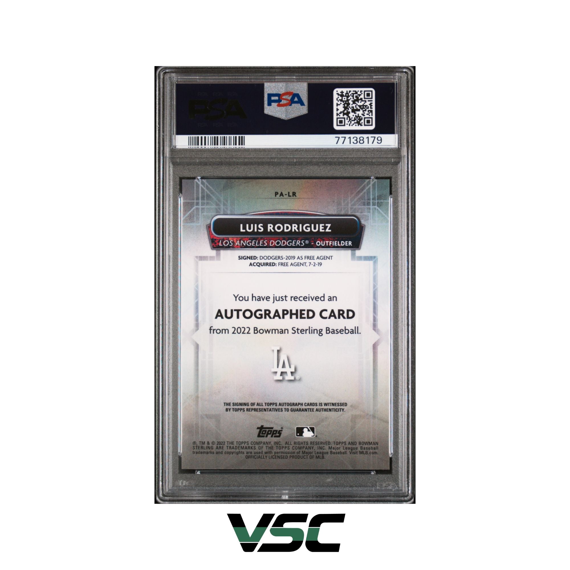 2022 Bowman Sterling · Luis Rodriguez · PA-LR · Auto · PSA 10