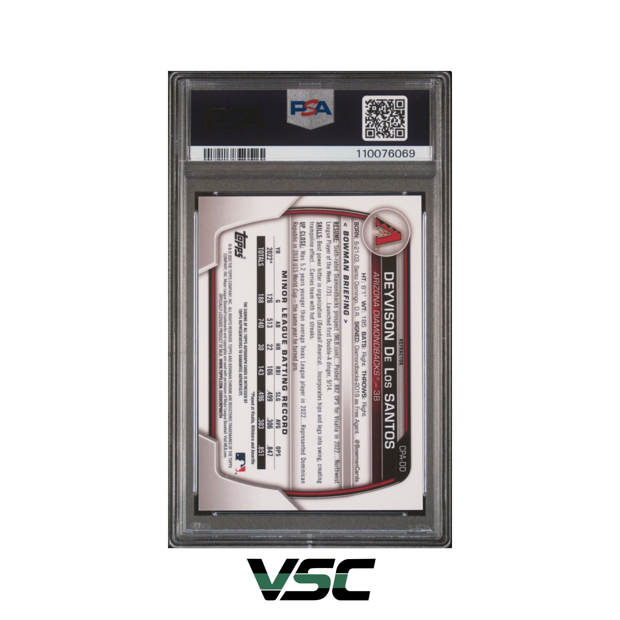 2023 Bowman Chrome · Deyvison De Los Santos · CPADD · PSA 9