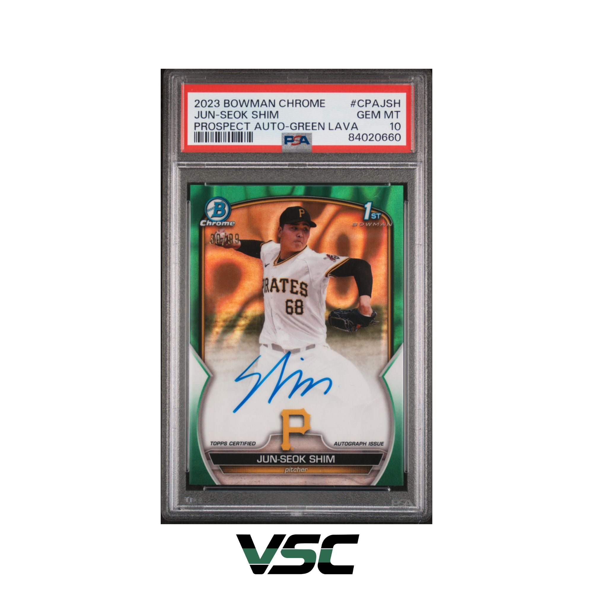 2023 Bowman Chrome · Jun-Seok Shim · CPAJSH · Auto · PSA 10