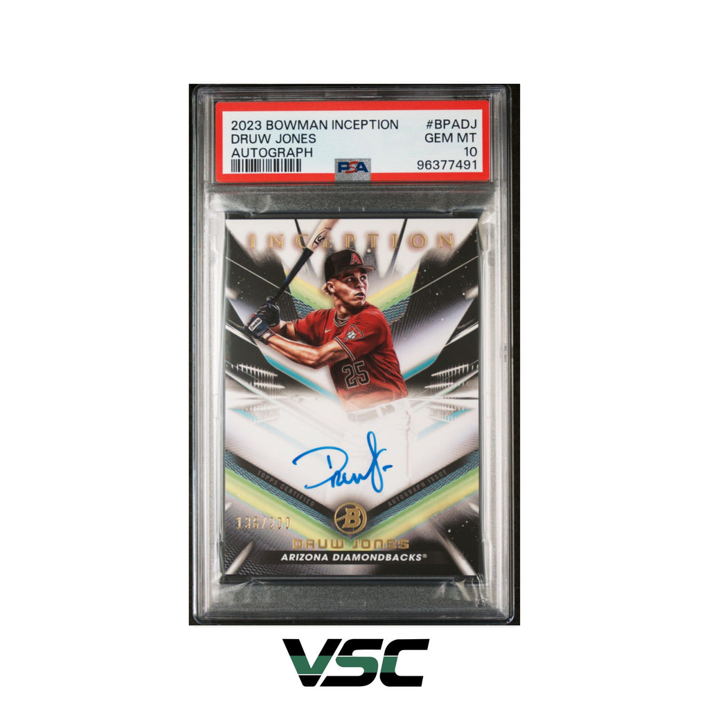 2023 Bowman Inception · Druw Jones · BPADJ · PSA 10