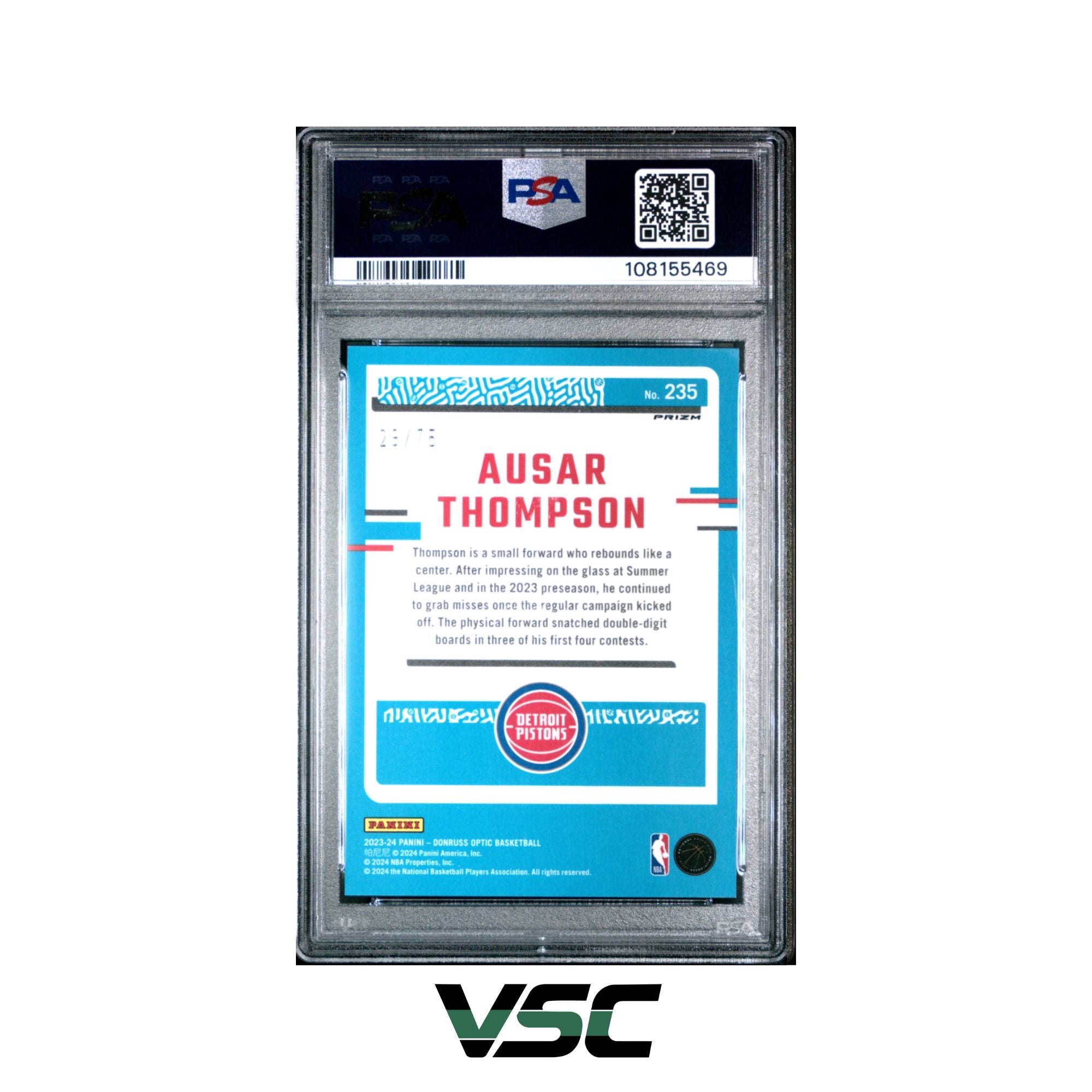 2023 Donruss Optic · Ausar Thompson · 235 · PSA 9