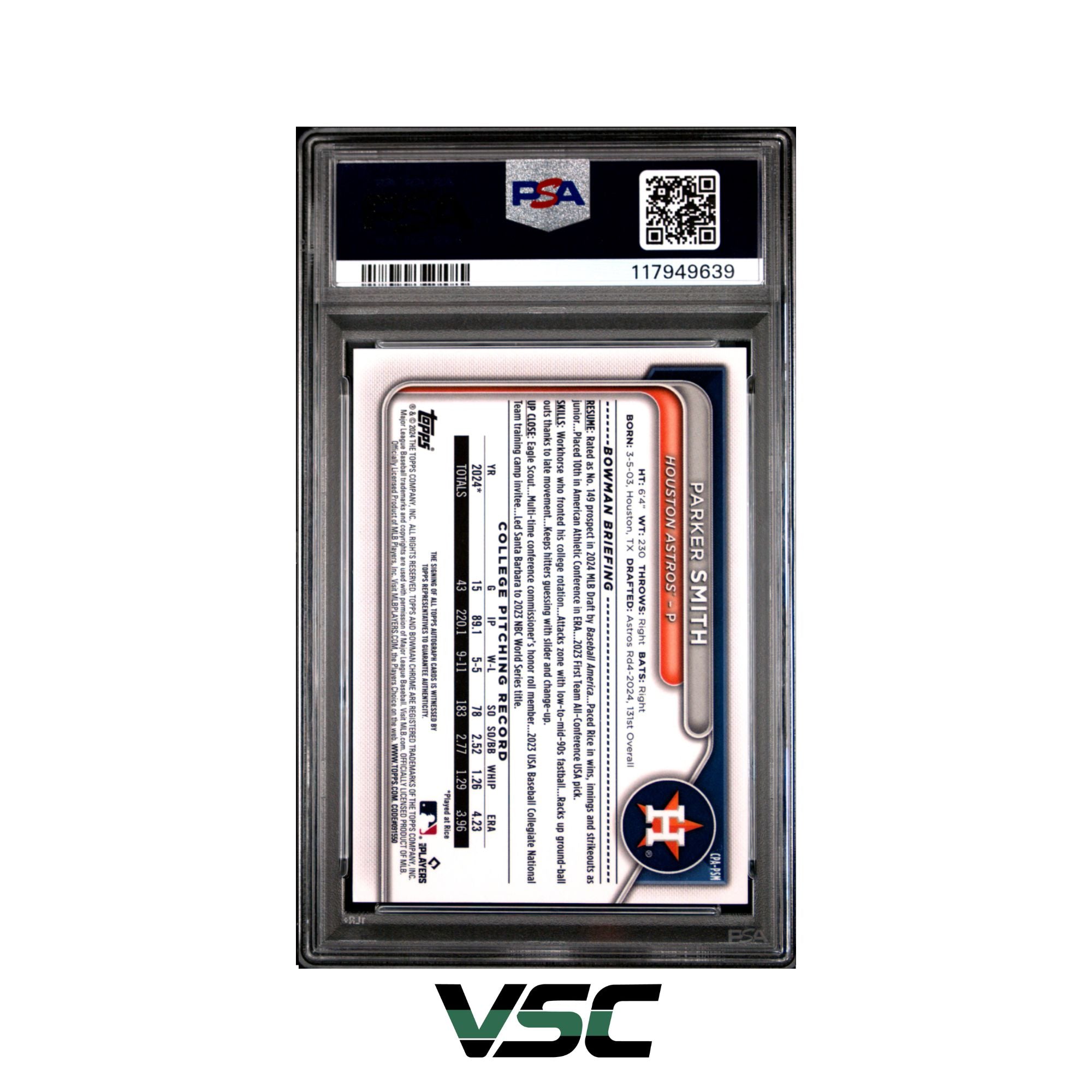 2024 Bowman Draft · Parker Smith · CPAPSM · PSA 10