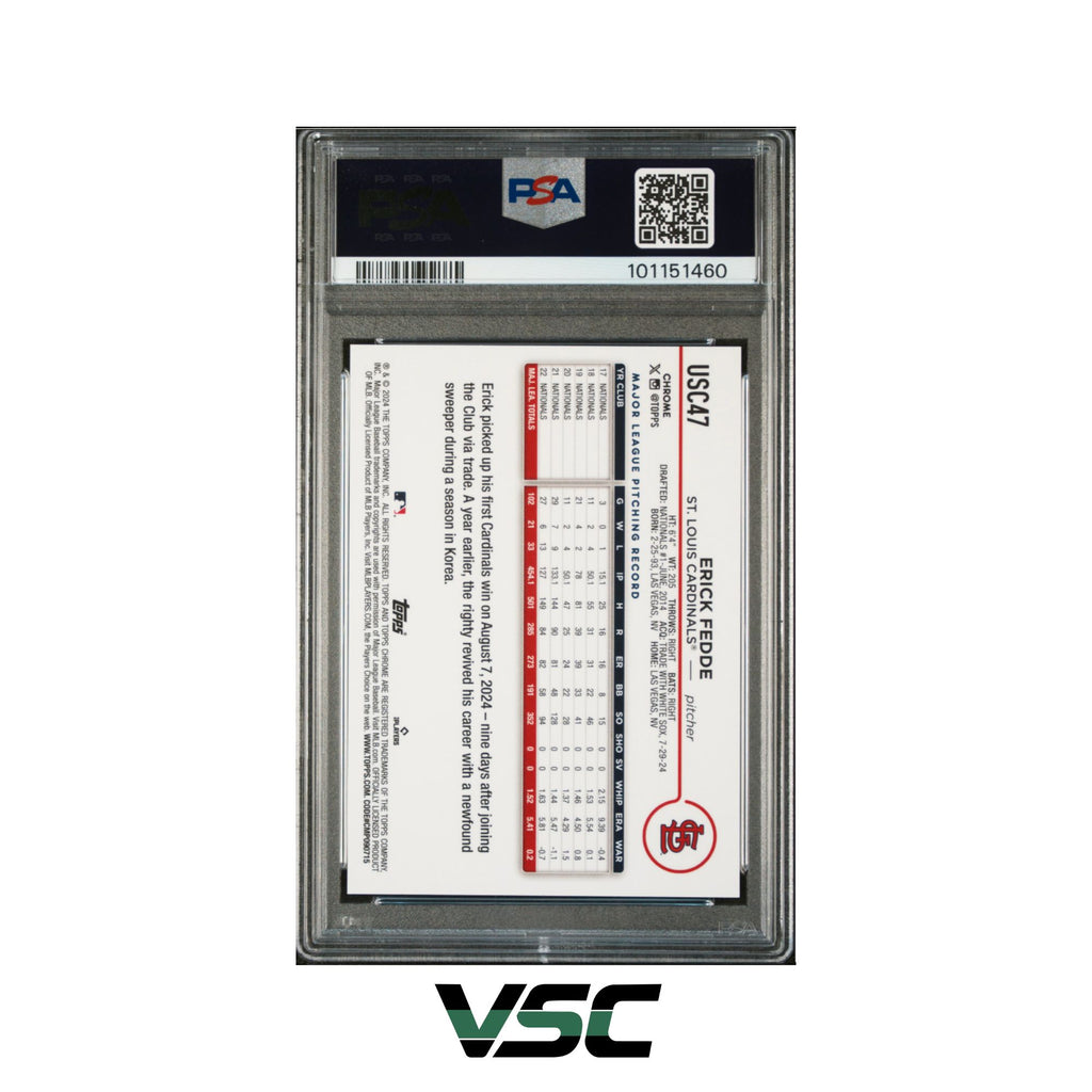 2024 Topps Chrome Update · Erick Fedde · USC47 · PSA 10