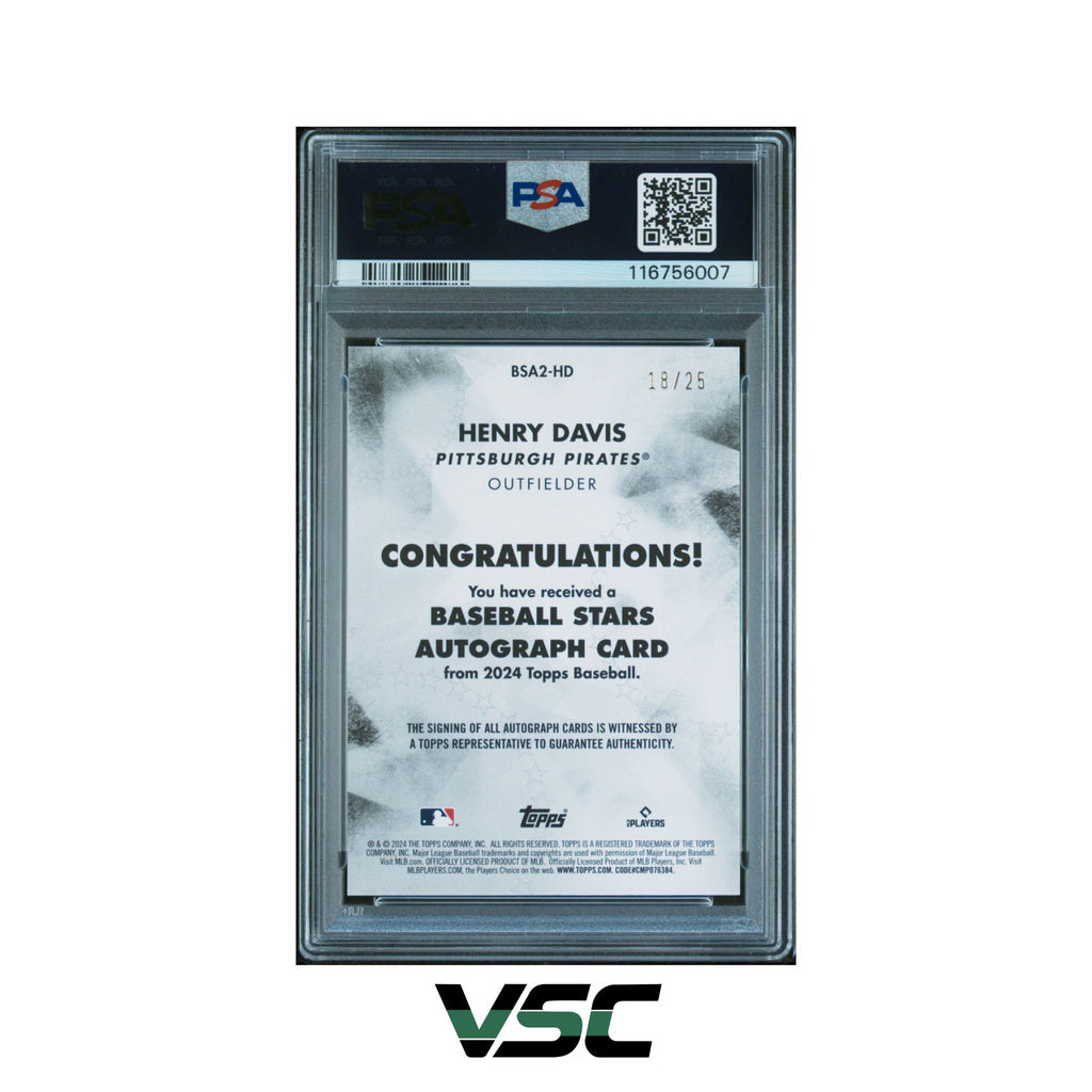 2024 Topps · Henry Davis · BSA2HD · PSA 9