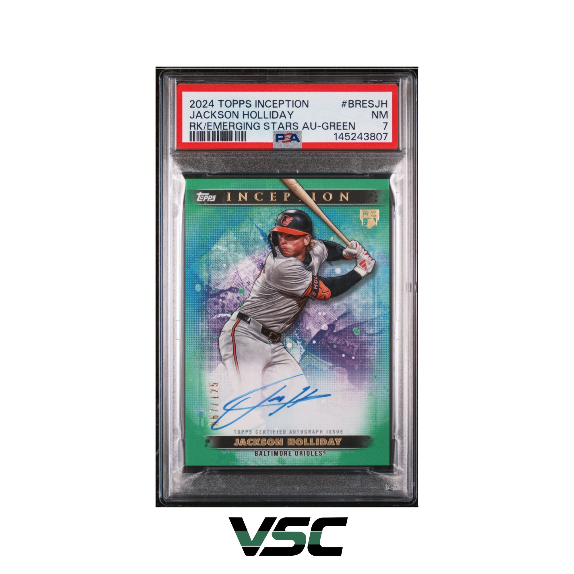 2024 Topps Inception · Jackson Holliday · BRESJH · PSA 7