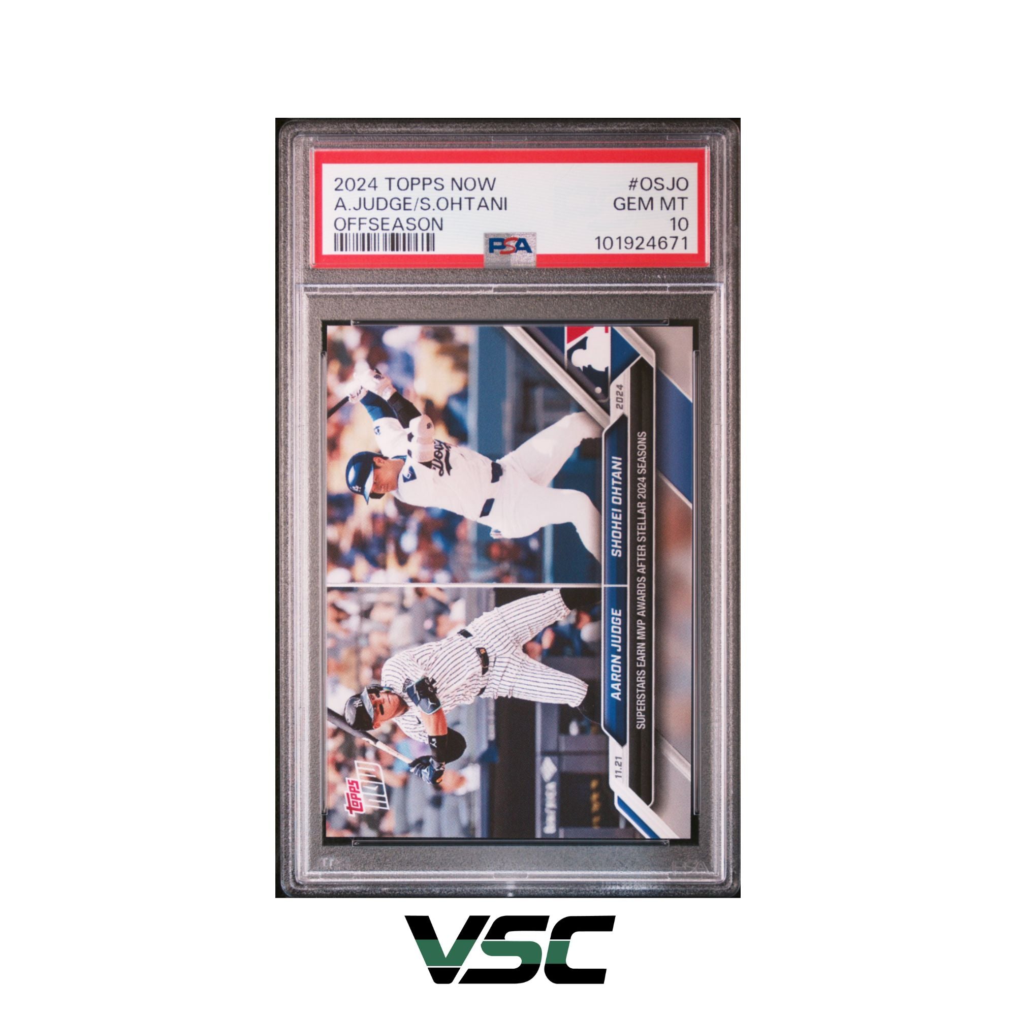 2024 Topps Now · Aaron Judge/Shohei Ohtani · OSJO · PSA 10