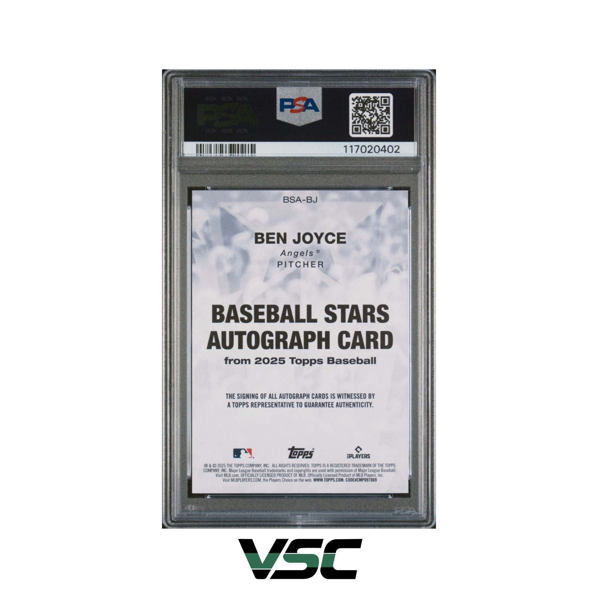 2025 Topps · Ben Joyce · BSABJ · PSA 8
