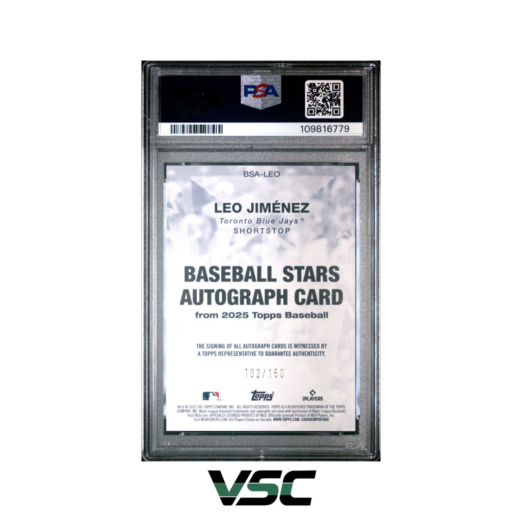 2025 Topps · Leo Jimenez · BSALEO · PSA 8
