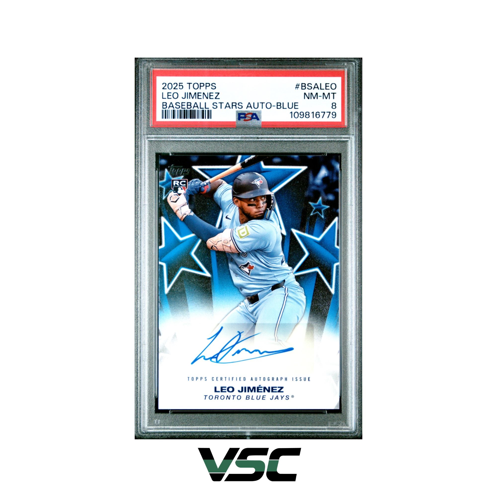 2025 Topps · Leo Jimenez · BSALEO · PSA 8