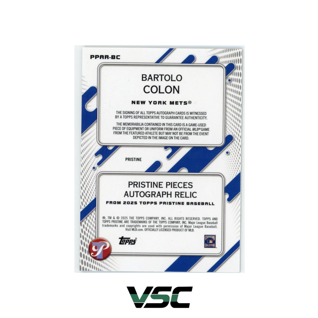 2025 Topps Pristine · Bartolo Colon · PPAR-BC