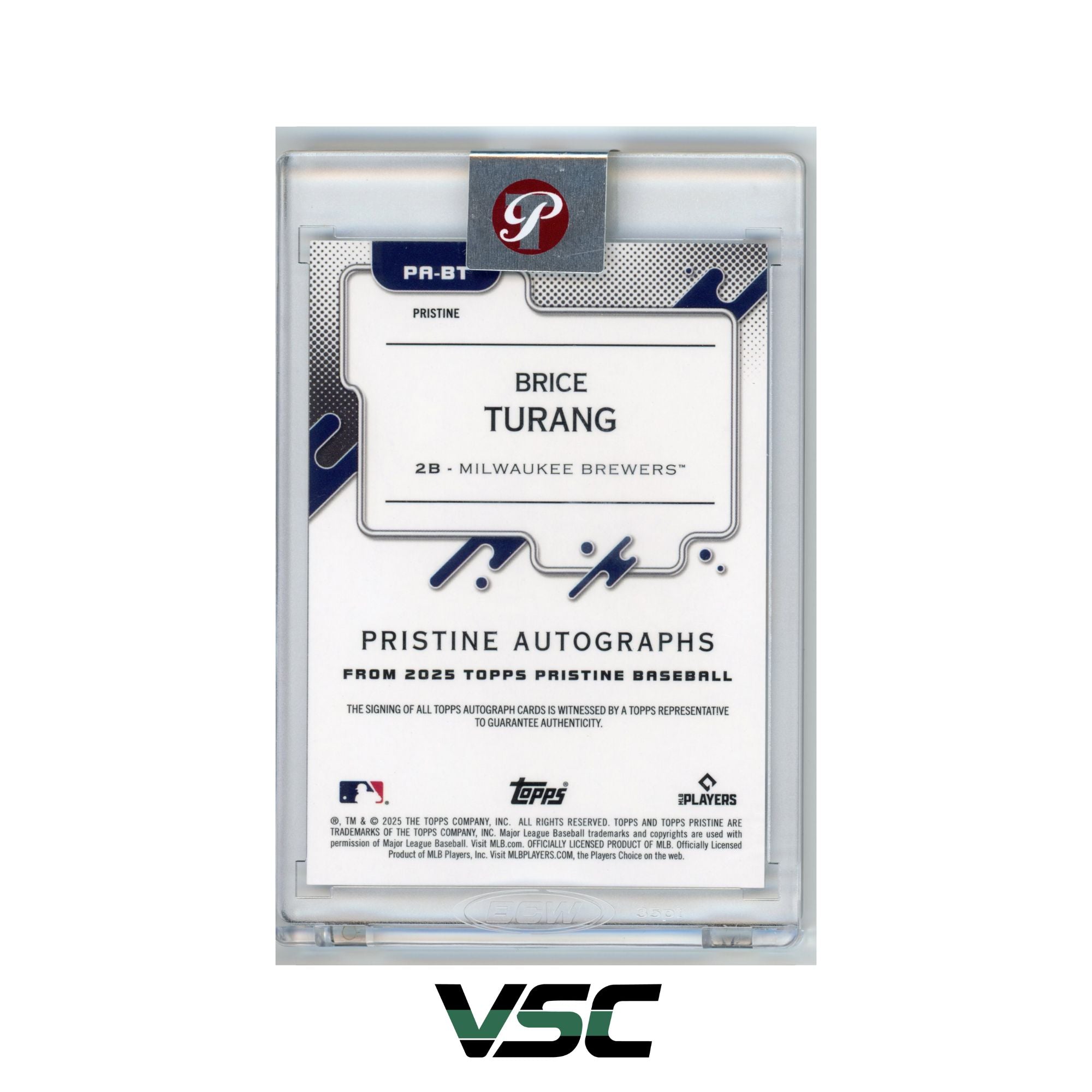 2025 Topps Pristine · Brice Turang · PABT