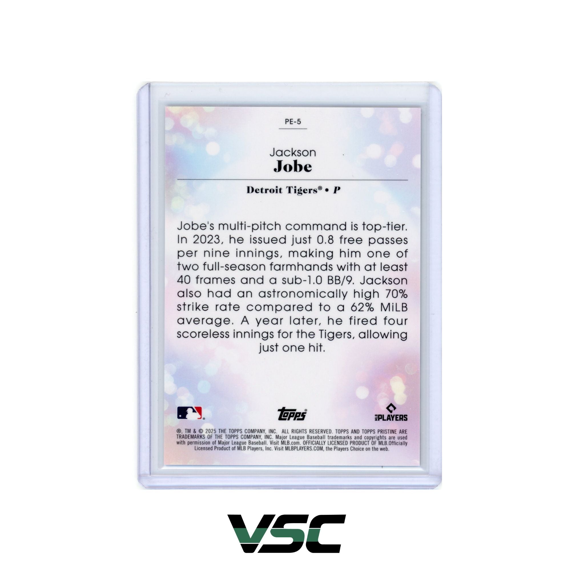 2025 Topps Pristine · Jackson Jobe · PE5