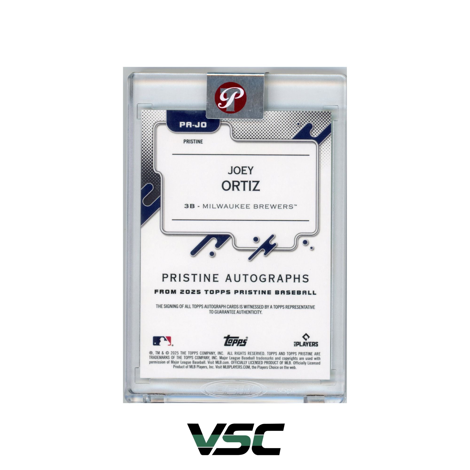 2025 Topps Pristine · Joey Ortiz · PAJO