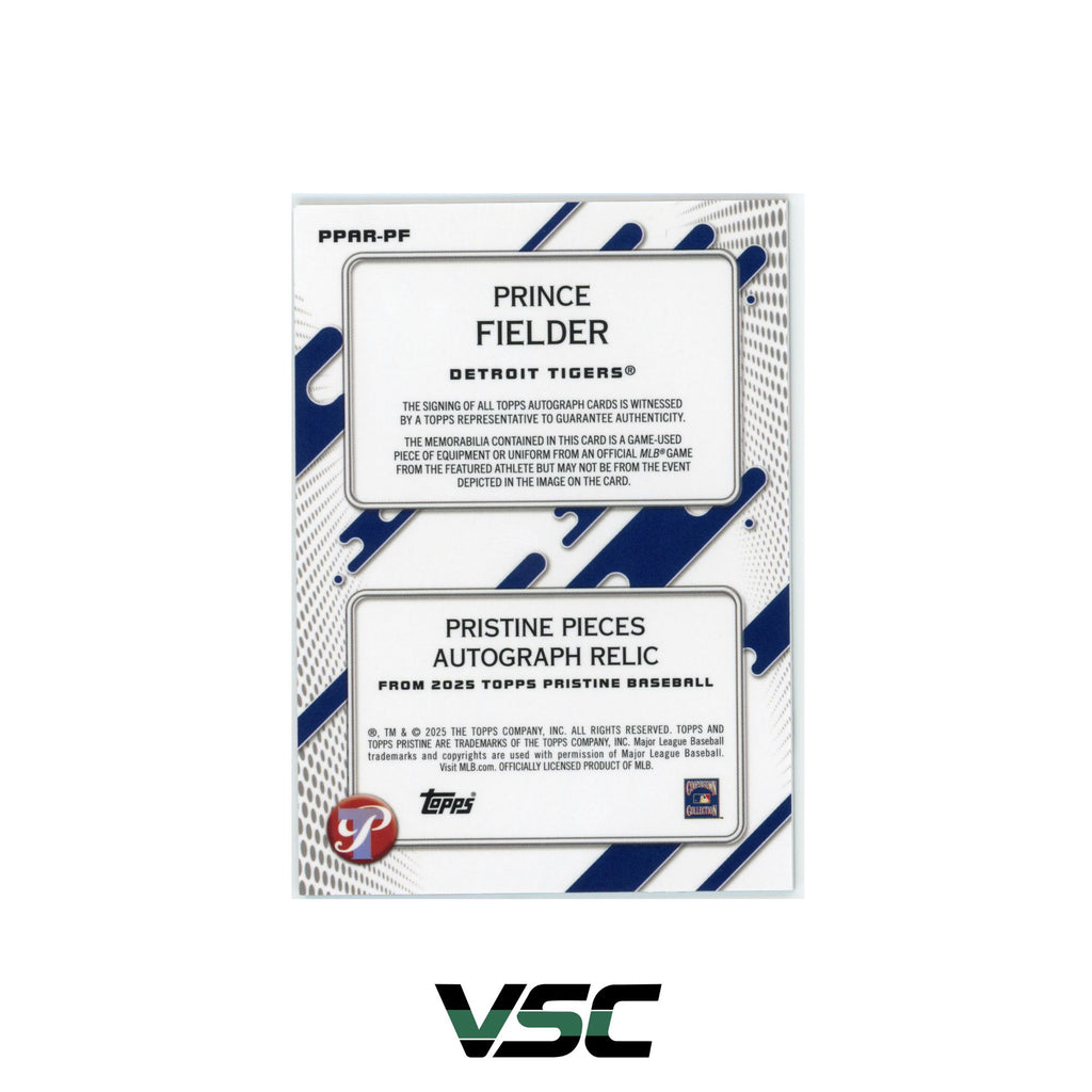 2025 Topps Pristine · Prince Fielder · PPARPF