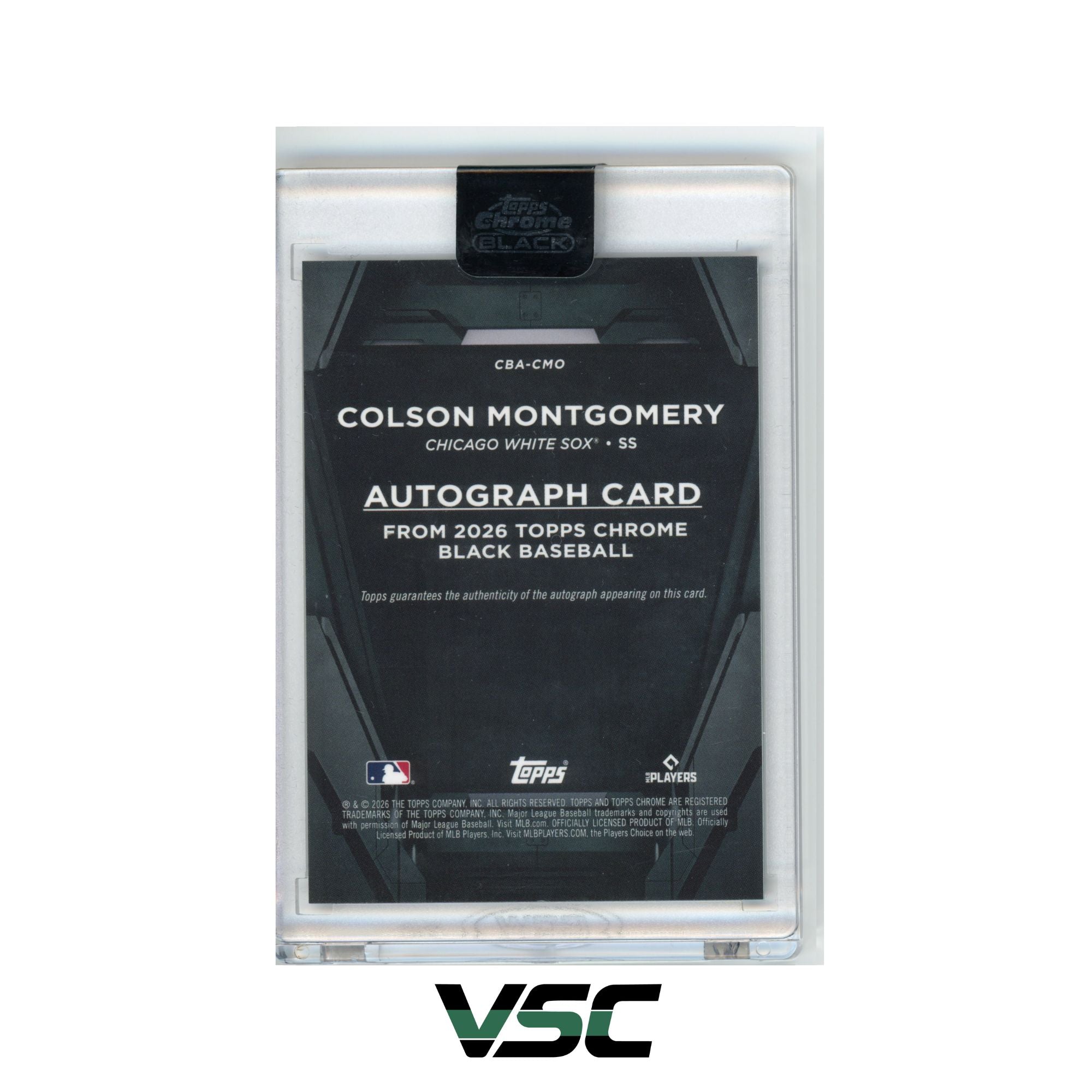 2026 Topps Chrome Black · Colson Montgomery · CBACMO